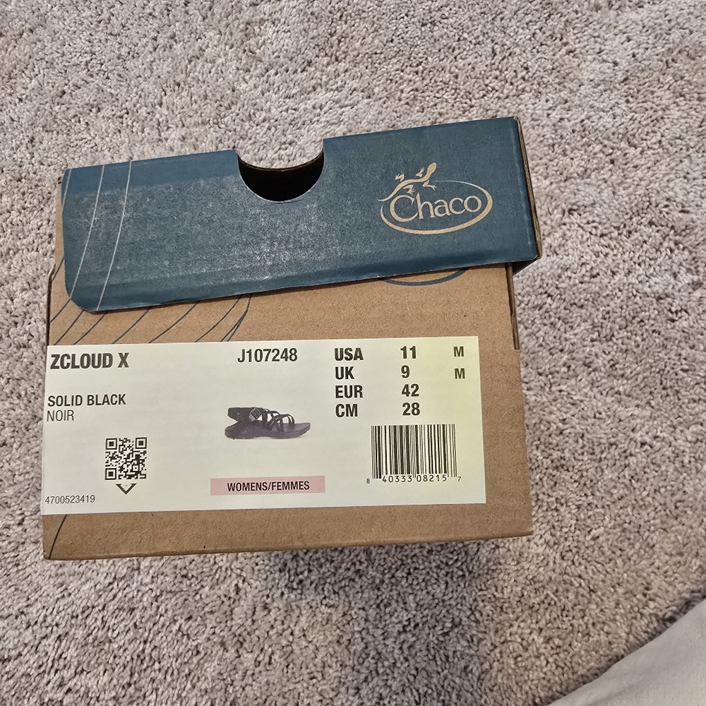 Chaco Zcloud X Solid Black Women's Size 11 - image 4